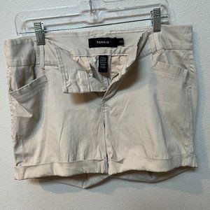 Torrid Dress shorts, stretchy, size 12, chino color.
